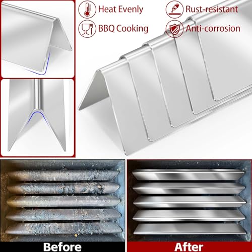 GasSaf 24.5 inch Flavorizer Bar Replacement for Weber 7539, 7540, Genesis 300 Series E-310, E-320, S-310, S-320, EP/CEP 310 & 320 (with Side Mounted Control Panels), 5-Pack Stainless Steel Flavor Bar - Image 4