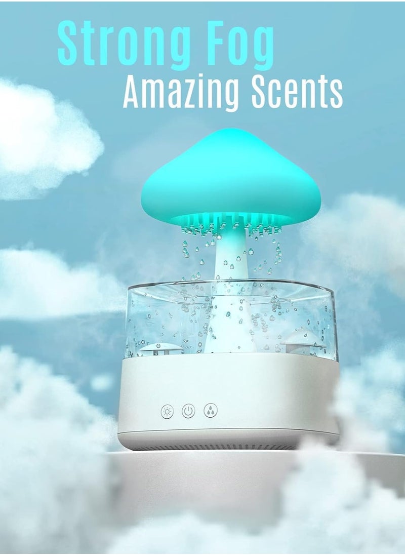 Houmt Cloud Rain Humidifier Water Drip with Bluetooth Speaker Night Light Mushroom Aromatherapy Essential Oil Diffuser LED Light Changeable Gloomy Rainfall and Raindrops Relaxing Sound for Relaxing  - Image 3