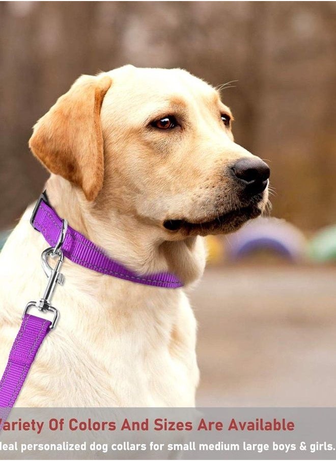 BOOMIBOO - Reflective Dog Collar with Buckle Adjustable Safety Nylon Collars for Small Medium Large Dogs, Purple XXS - Image 1