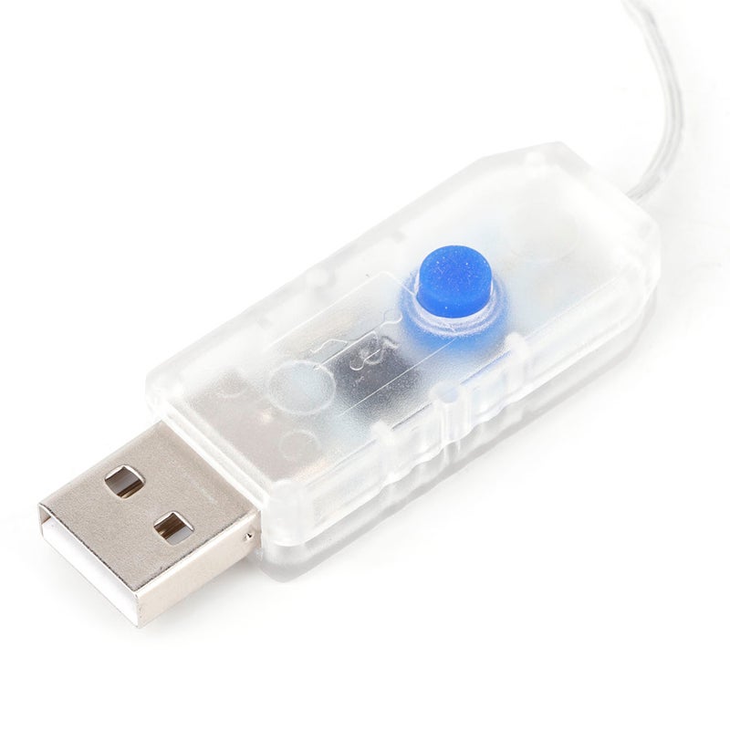 مصباح خيط نحاسي USB بتحكم عن بعد 3×2 متر 200 ليد، 8 أنماط، لزينة الحفلات والعراس والستائر - أبيض دافئ - Image 3