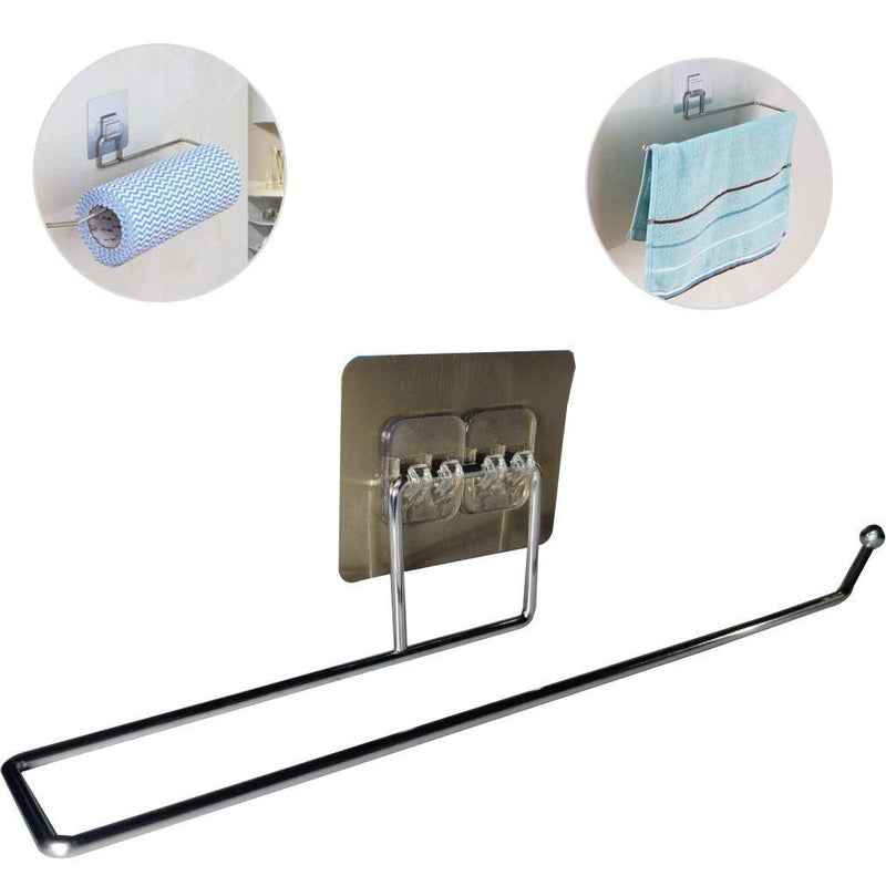 Ameedarshan Toilet Paper Holder Tissue roll Paper Towel Holder Stainless Steel Washable Stick Hook Rack Bathroom Storage Accessories Wall Mounted Pack of 1 - Image 1