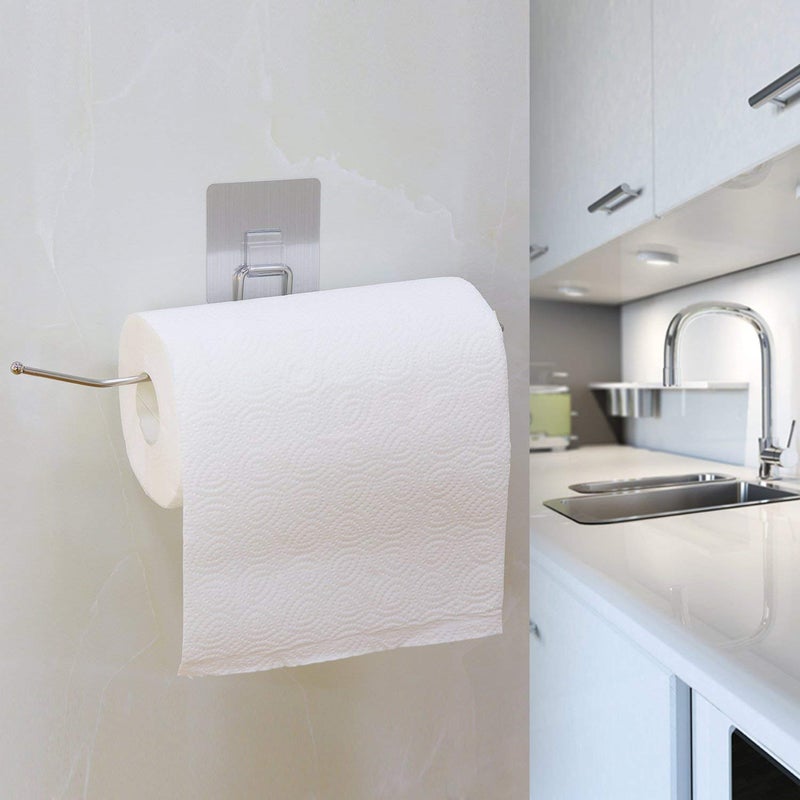 Ameedarshan Toilet Paper Holder Tissue roll Paper Towel Holder Stainless Steel Washable Stick Hook Rack Bathroom Storage Accessories Wall Mounted Pack of 1 - Image 4