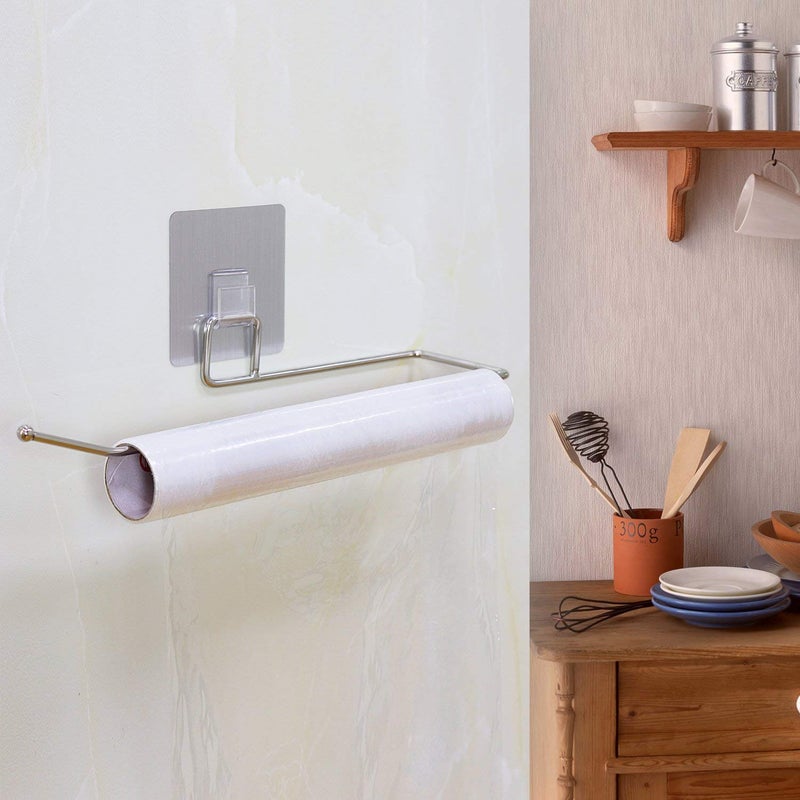 Ameedarshan Toilet Paper Holder Tissue roll Paper Towel Holder Stainless Steel Washable Stick Hook Rack Bathroom Storage Accessories Wall Mounted Pack of 1 - Image 5