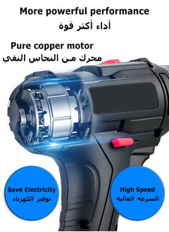 Mi VAZA Cordless Electric Drill Kit - 42V Impact Drill with 2 Batteries - Rechargeable Screw Driver - Multifunctional Hammer Drill - Home Tool Kit  - Image 4