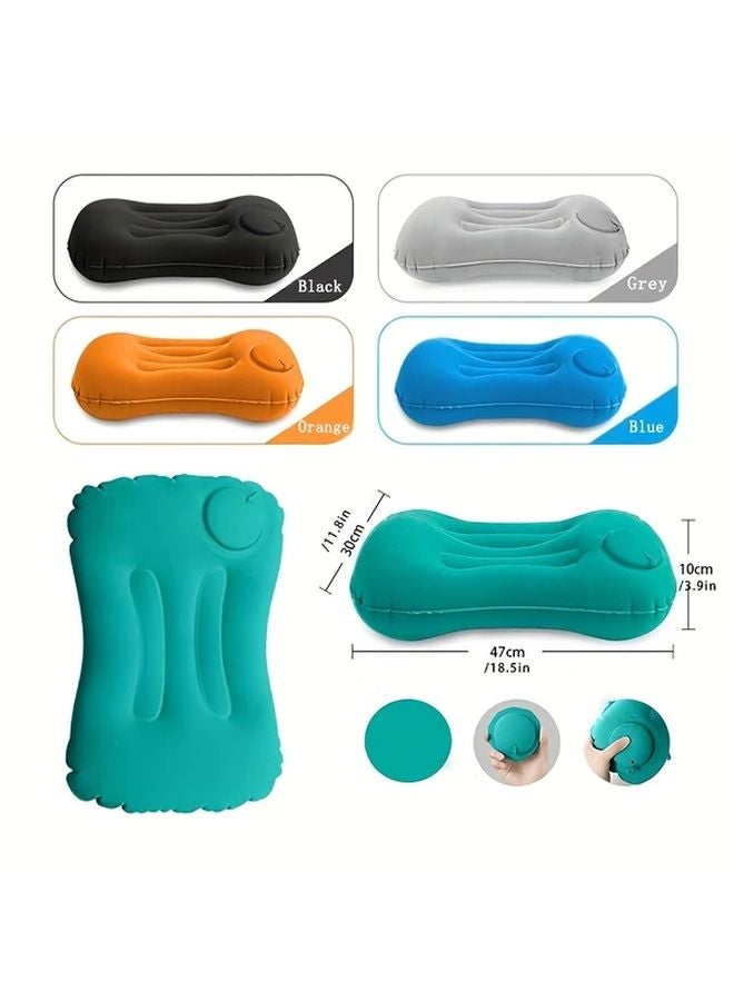 Gray Press Type Inflatable Pillow Portable Foldable For Travel Camping Home Work - Image 5