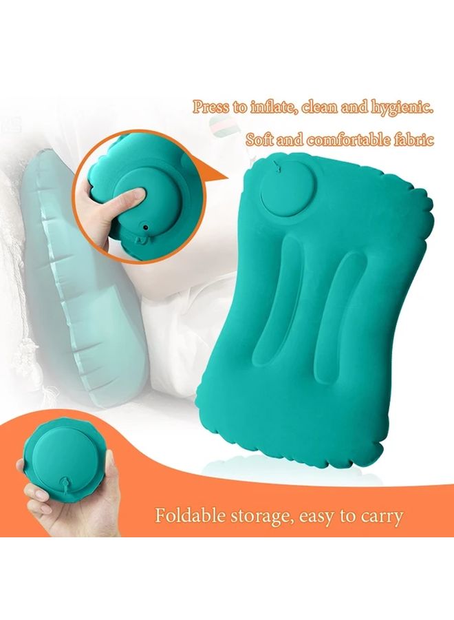 Gray Press Type Inflatable Pillow Portable Foldable For Travel Camping Home Work - Image 1