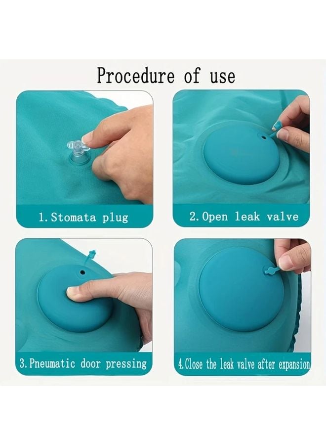 Gray Press Type Inflatable Pillow Portable Foldable For Travel Camping Home Work - Image 4