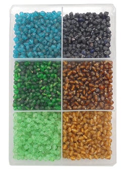 eshoppee eshoppee 300 gm Multi Color Faceted Glass Beads for Jewellery Making kit Art and Crafts Materials for Embroidery Necklace Bracelet Earring Making Materials DIY kit (9)  - Image 1