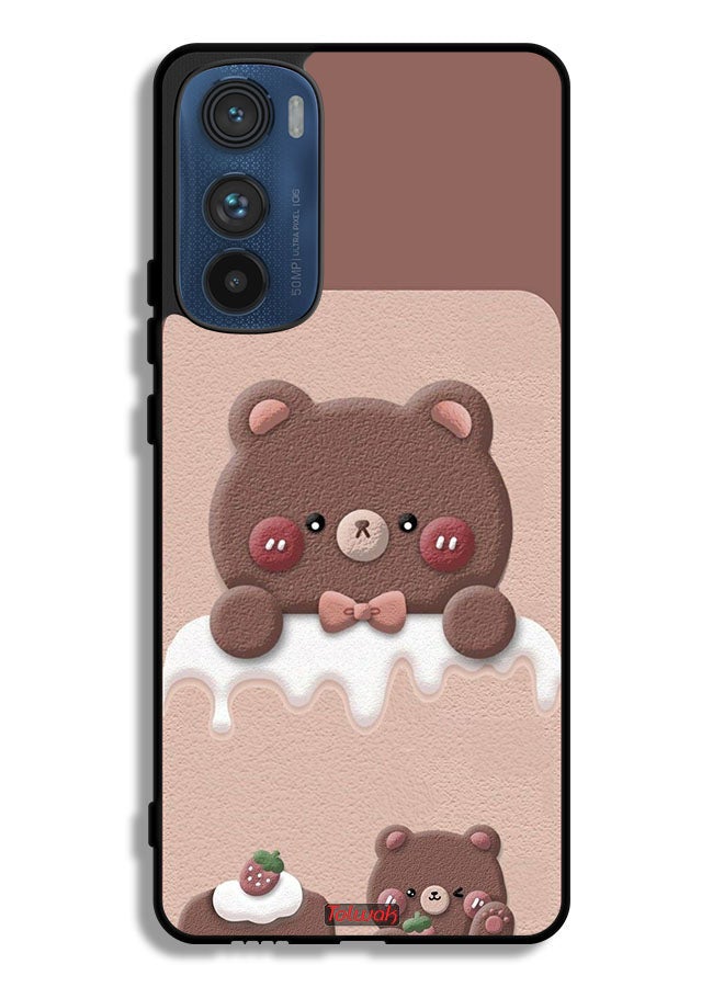 Tolwak Motorola Edge 30 Protective Case Cover Bear Strawberry - Image 1