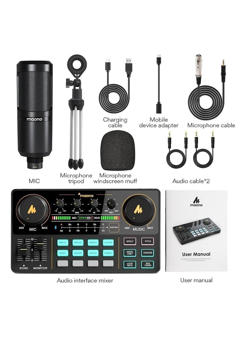 Maono - Lite AU-AM200S1 Starter Bundle Portable All-In-One Podcast Production Studio - Image 1
