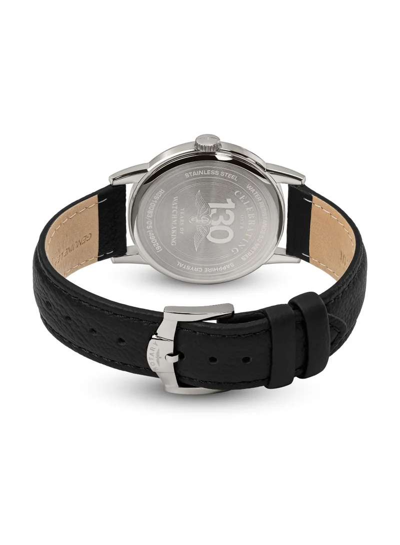 Rotary  Men's Heritage Analogue Watch, 39 mm, Blue Dial, Black Leather Strap for Men | Best Price UAE