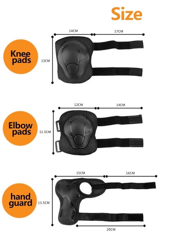 Soofam 7 Pcs Multi-Sport Protective Gear Set with Adjustable Helmet Knee and Elbow Pads Wrist Guards fit for Multi Sports Scooter, Skateboarding, Biking, Roller Skating Black - Image 3