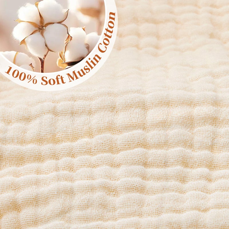 Pro Goleem Muslin Nursing Pillow Cover, 100% Cotton Soft Breathable Feeding Pillow Slipcover for Breastfeeding Moms, Fits Standard Infant Nursing Pillow, for Boys and Girls, 2 Pack (Brownï¼†Beige) - Image 4