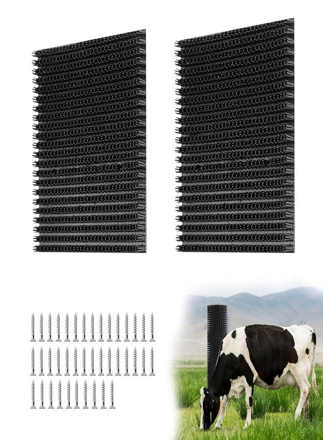 YumSur 2 pcs Horse Cattle Scratchers, Horse Scratching Post, Soft Massage Brush Kit for Equine Bovine, Scratching Itch Relief Pad for Farm Animals Goat Sheep Cow Dog - Image 1