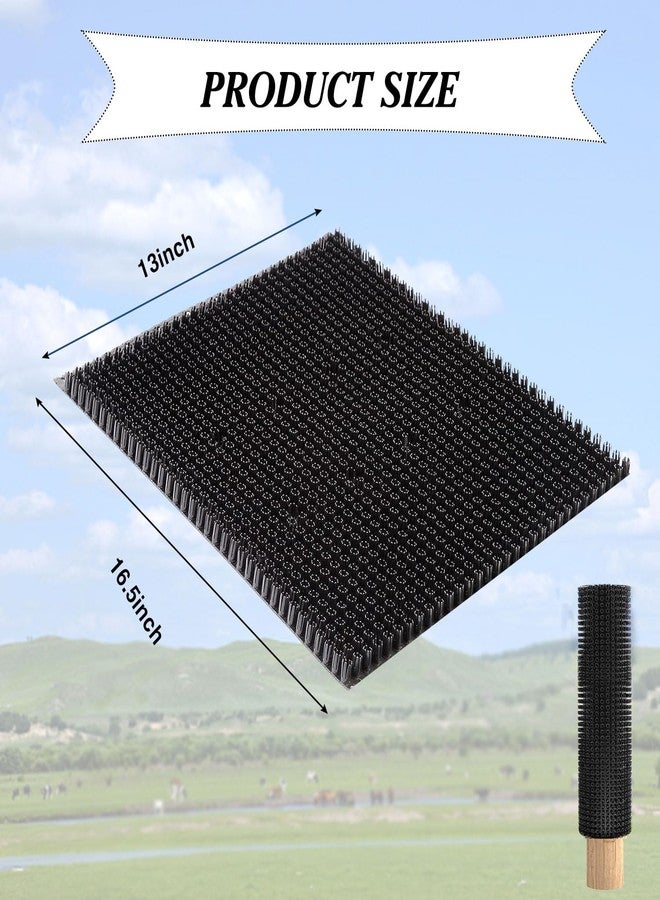 YumSur 2 pcs Horse Cattle Scratchers, Horse Scratching Post, Soft Massage Brush Kit for Equine Bovine, Scratching Itch Relief Pad for Farm Animals Goat Sheep Cow Dog - Image 2