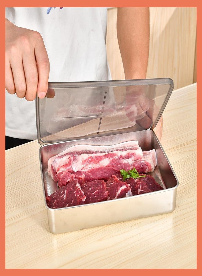 UPTRUST 6 Pack Bacon Cheese Container for Refrigerator, Stainless Steel Meat Container, Dishwasher Safe Storage Containers with Lids for Fridge, 4 Sizes - Image 4