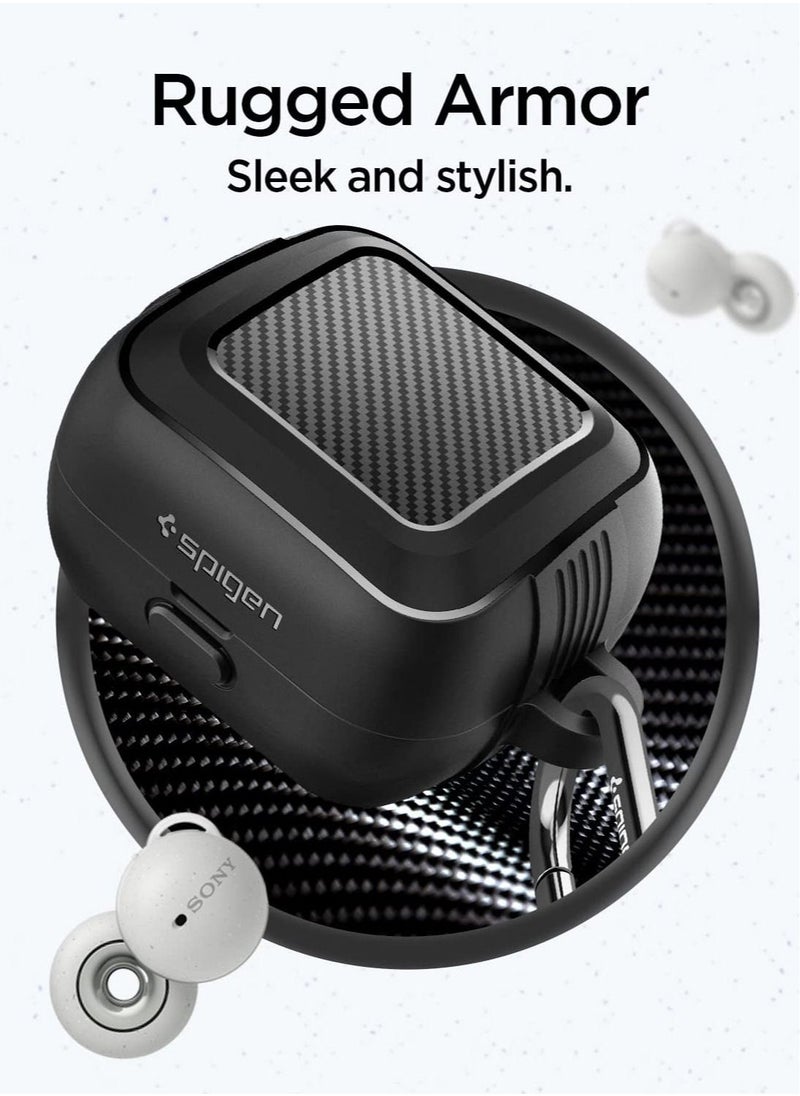 Spigen Rugged Armor Case Cover for Sony LinkBuds with Keychain - Black  - Image 4