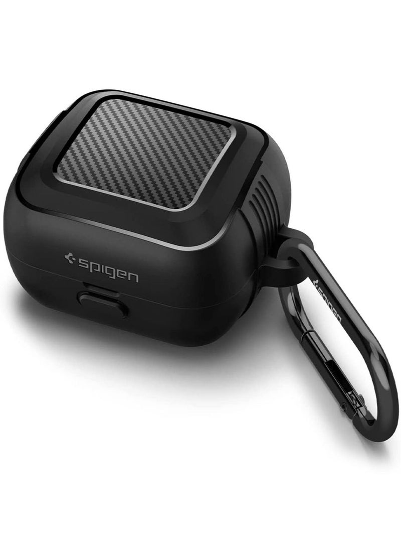 Spigen Rugged Armor Case Cover for Sony LinkBuds with Keychain - Black  - Image 1