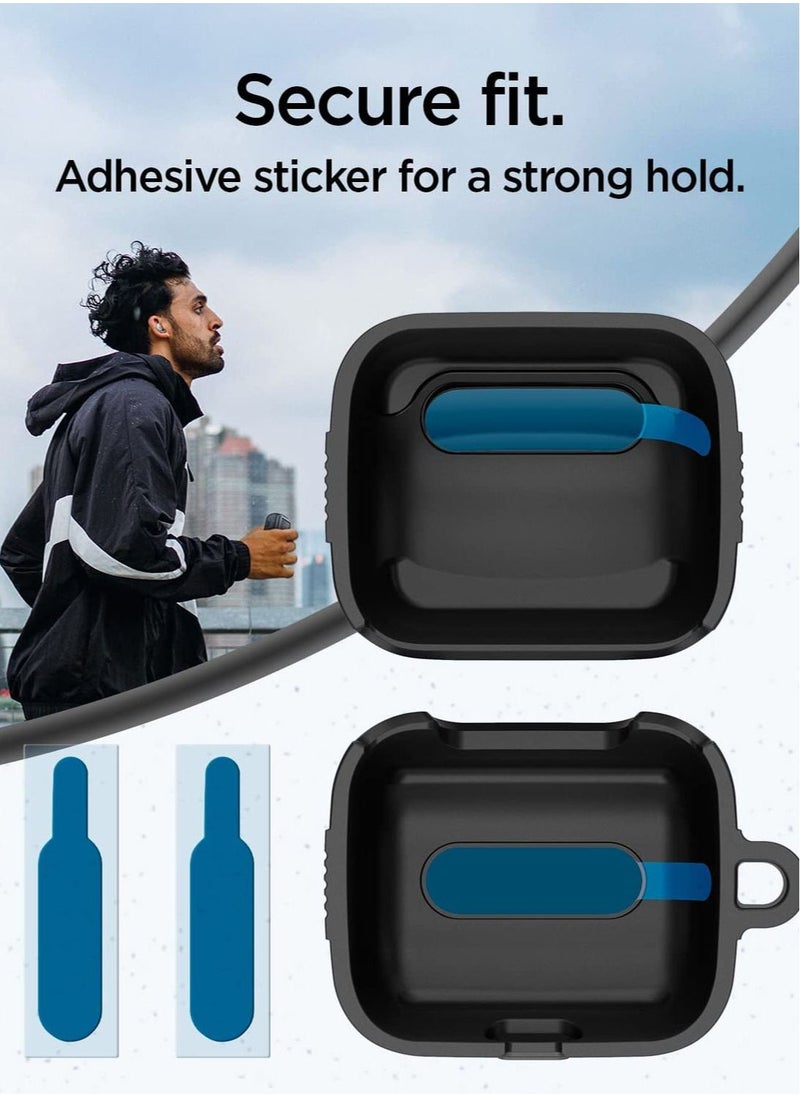 Rugged Armor Case Cover for Sony LinkBuds with Keychain - Black