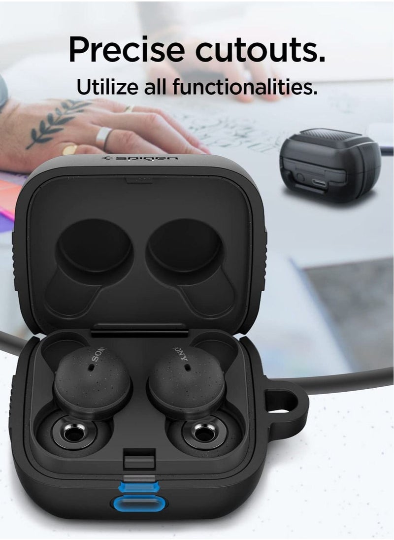 Spigen Rugged Armor Case Cover for Sony LinkBuds with Keychain - Black  - Image 2