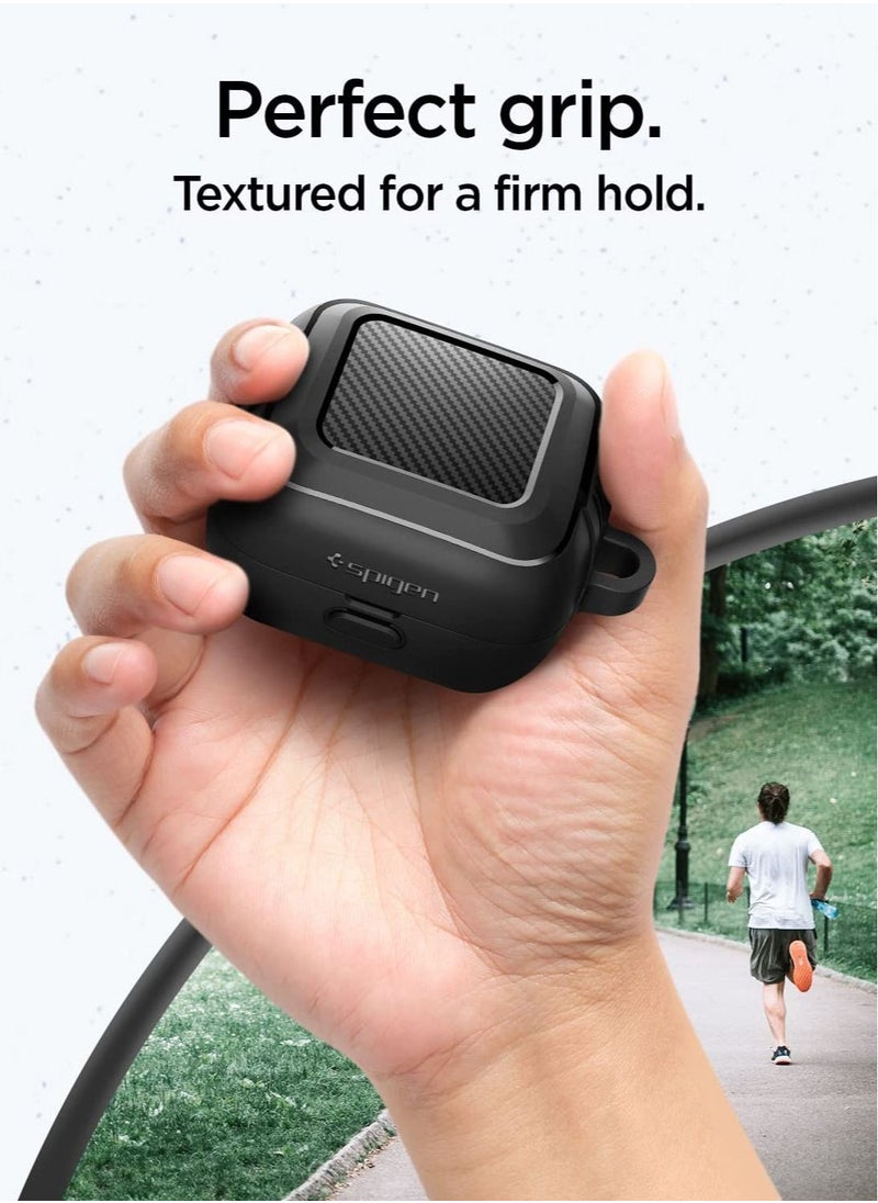 Spigen Rugged Armor Case Cover for Sony LinkBuds with Keychain - Black  - Image 3