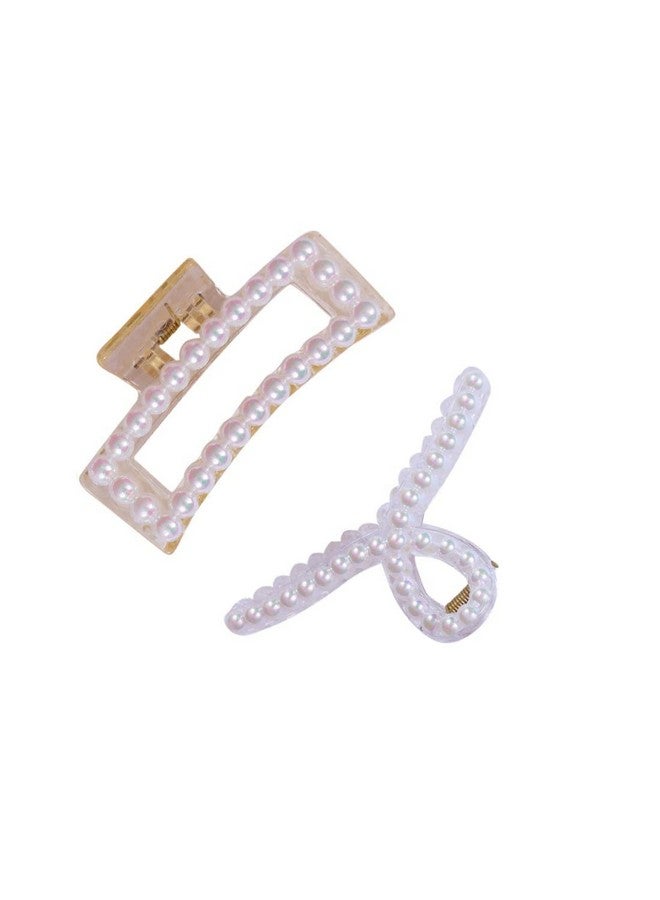BIG BOX - Large Pearl Claw Clips Hair Clips for Women Thick and Thin Hair, Multi-Styles Non-slip Strong Hold jaw clips - Image 1