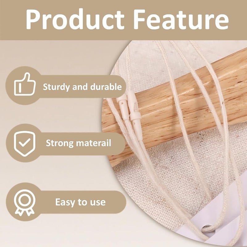 XINXINGDINGSHENG 100 PCS Cotton Hang Tag String, Disposable Price Strings with Snap Lock for Luggage Label, Fastener Hook Ties for Products Clothes Brand Tag Price - Image 4