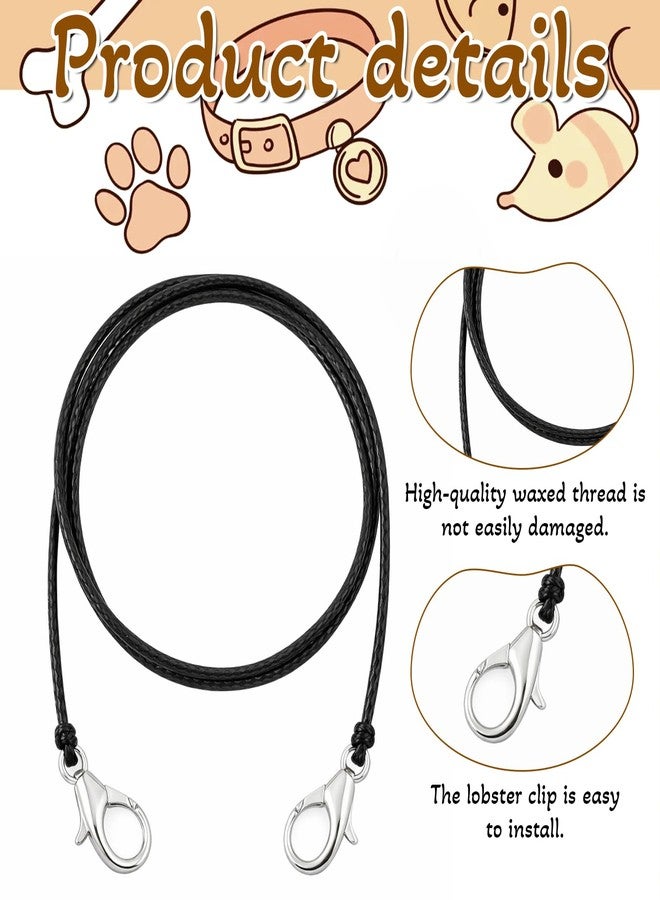 Exclaith 4 Pieces Black Replacement Strings for Cat Wand Toy, Cat Wand Refill Strings Nylon Durable Paracord String with Lobster Clasps - Image 3
