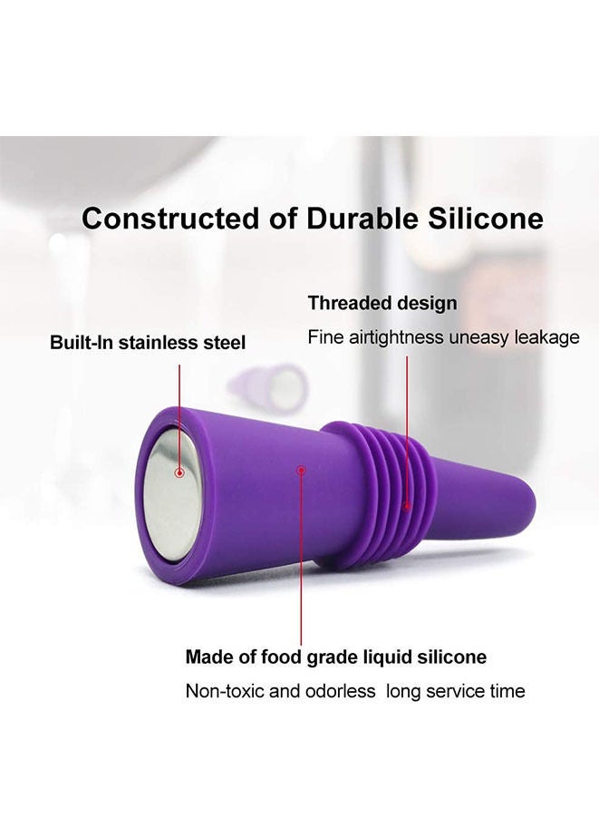 5-Piece Reusable Bottle Stoppers Stainless Steel - Image 2
