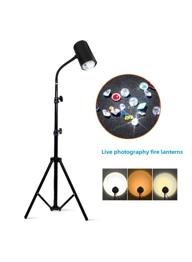 Loquat 40W LED Jewelry Photography Light Diamond Spot Light Colorful Lighting Adjustment Focus Light For Diamond Jewelry Photography-Light Source Color:40w Lamp Landing Tripod  Star Mirror 52mm - Image 2