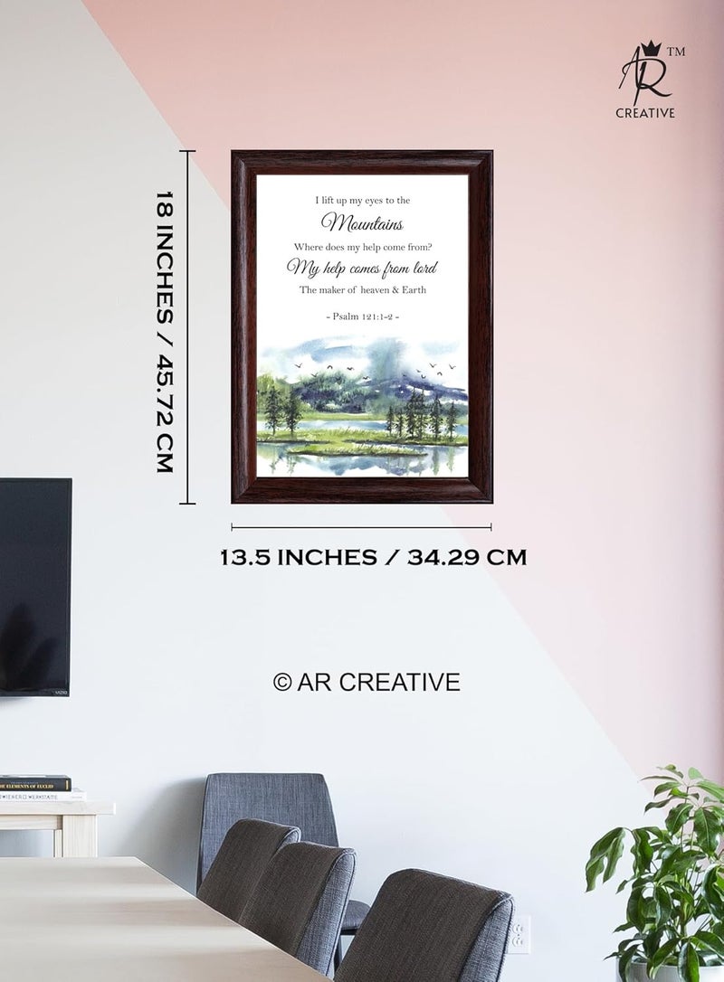 AR Creative I Life Up My To Bible Verse Wall Photo Framed Wall Poster Bible Quotes Print with Frame Home 18 inch x 135 inch Multicolor - Image 4