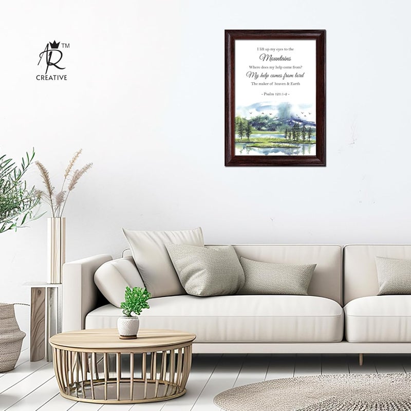 AR Creative I Life Up My To Bible Verse Wall Photo Framed Wall Poster Bible Quotes Print with Frame Home 18 inch x 135 inch Multicolor - Image 2