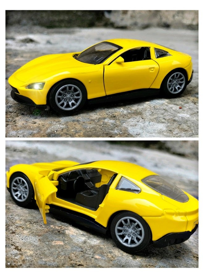 RUHANI Metal Lamborghini Pullback Toy car with Sound and Light Openable Doors for Kids 1:36 Scale(Yellow) - Image 2