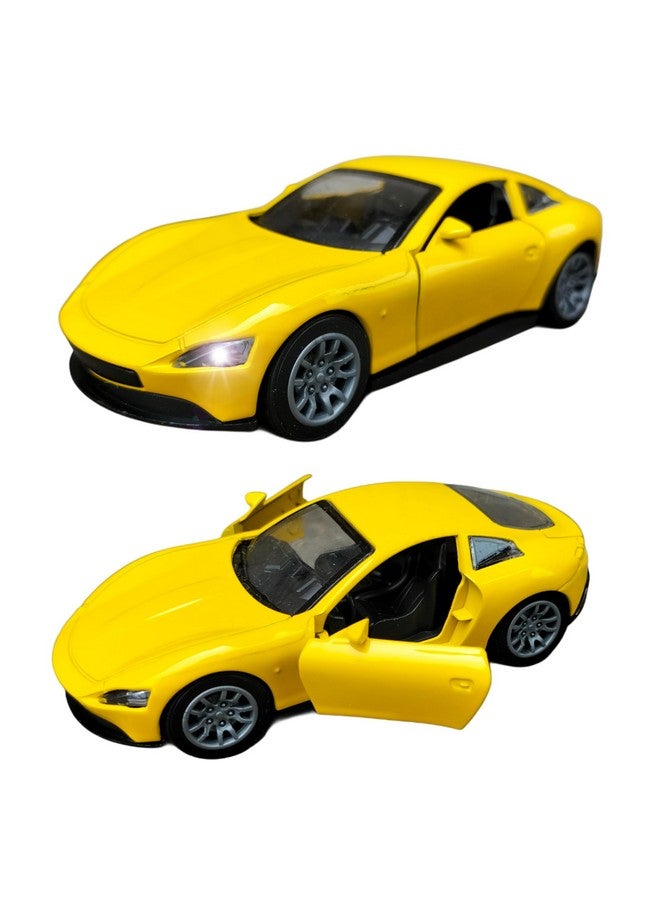 RUHANI Metal Lamborghini Pullback Toy car with Sound and Light Openable Doors for Kids 1:36 Scale(Yellow) - Image 4