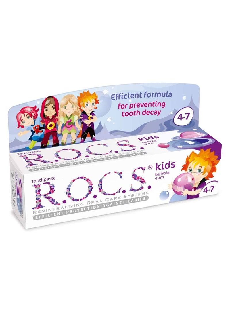 Rocs Kids Bubble Gum 4 to 7 Toothpaste 35ml - Image 3