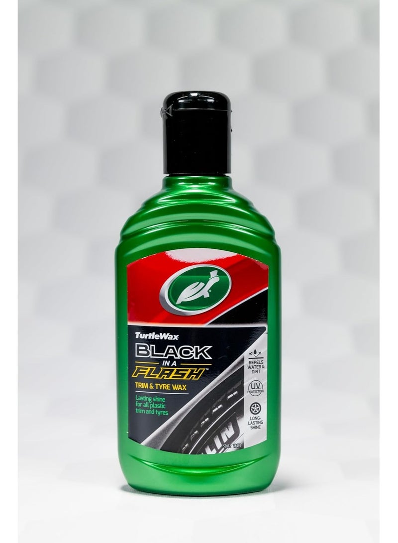 TurtleWax Car Trim And Tire Wax 300ml Black In A Flash For Plastic And Tire Lasting Shine - Image 3
