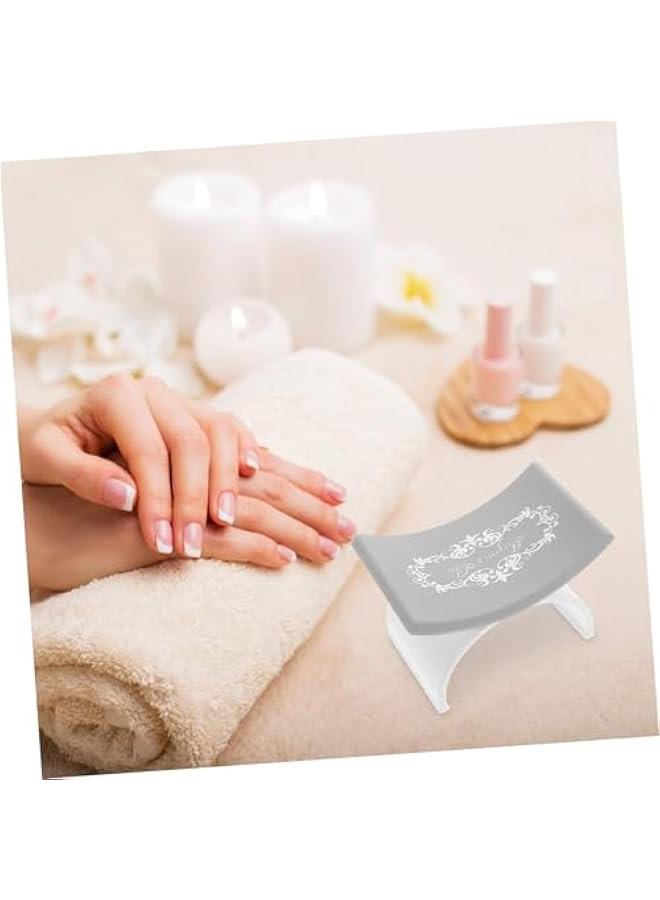 Nail Art Hand Pillow Manicure Arm Rest Nail Arm Rest Nail Tool Equipment Nail Art Cushion Manicure Rest Pillow Manicure Armrest Cushion Arm Rest Holder Nail Hand Mat Plastic White - Image 2