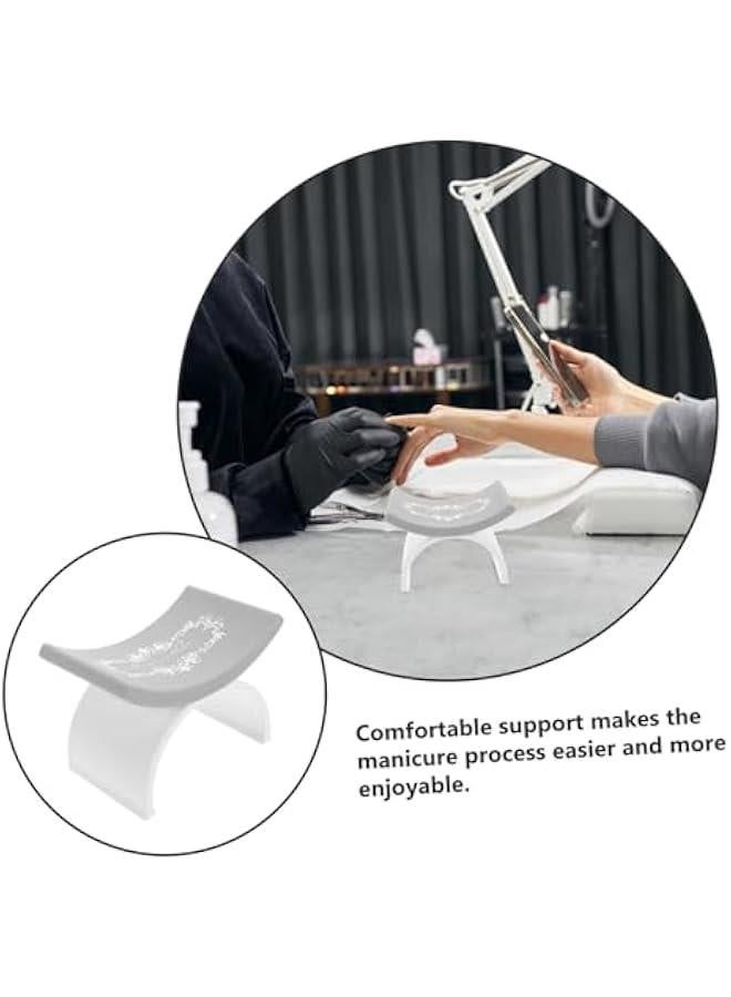 Nail Art Hand Pillow Manicure Arm Rest Nail Arm Rest Nail Tool Equipment Nail Art Cushion Manicure Rest Pillow Manicure Armrest Cushion Arm Rest Holder Nail Hand Mat Plastic White - Image 4