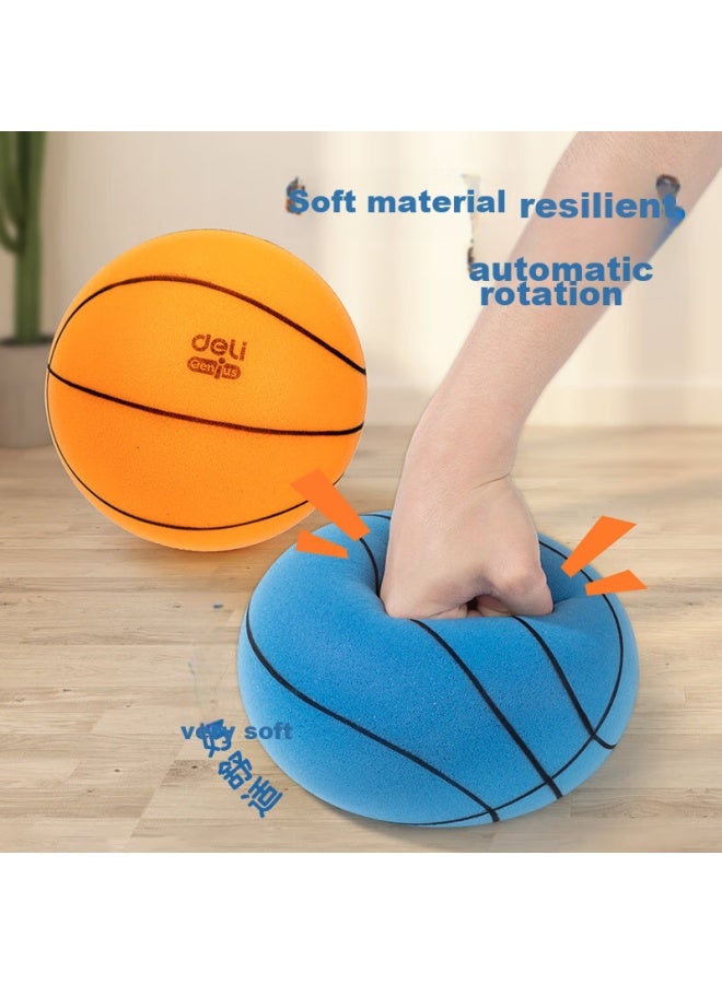 Deli, Silent Basketball, Size 5, Children's Indoor Silent Elastic Toy Ball, Children's Entertainment Player Basketball, Blue - Image 4