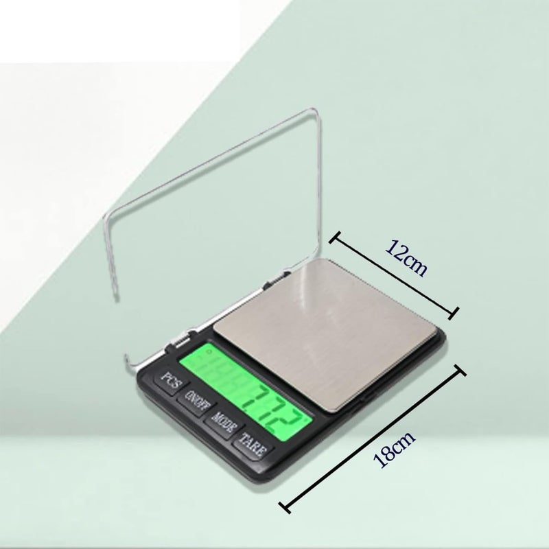 Vitafit Portable Digital Gold Weighing Scale – Gripit Jewelry Weight Machine for Small Items – Compact, Accurate, and Durable Small Weighing Scale for Precise Measurements (BLACK) - Image 2