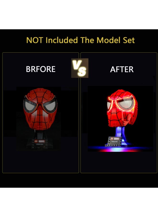 BRIXSPARK BRIXSPARK LED Light for Lego-76285 Spider-Man's Mask - Led Lighting Kit Compatible with Lego Building Blocks Model - NOT Included The Model Set  - Image 5