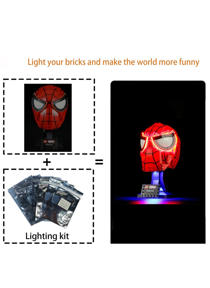 BRIXSPARK - BRIXSPARK LED Light for Lego-76285 Spider-Man's Mask - Led Lighting Kit Compatible with Lego Building Blocks Model - NOT Included The Model Set - Image 1