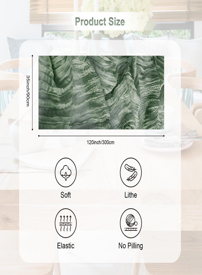 SuBleer 6 Pack Sage Green Cheesecloth Table Runner 35x120 Inch 10Ft Rustic Gauze Cheese Cloth Table Runner Sheer Cheesecloth Table Runners for Wedding Party Bridal Shower Decoration - Image 4