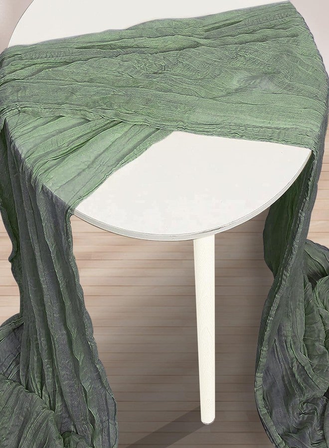 SuBleer 6 Pack Sage Green Cheesecloth Table Runner 35x120 Inch 10Ft Rustic Gauze Cheese Cloth Table Runner Sheer Cheesecloth Table Runners for Wedding Party Bridal Shower Decoration - Image 3
