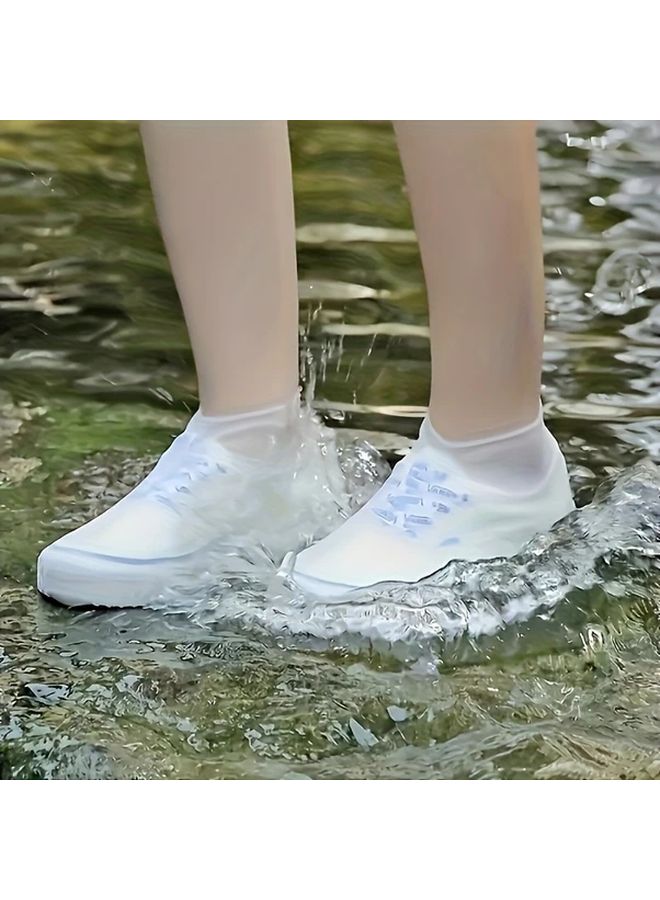 Large White Waterproof Anti Slip Shoe Covers All Weather Foot Protection For Work - Image 4