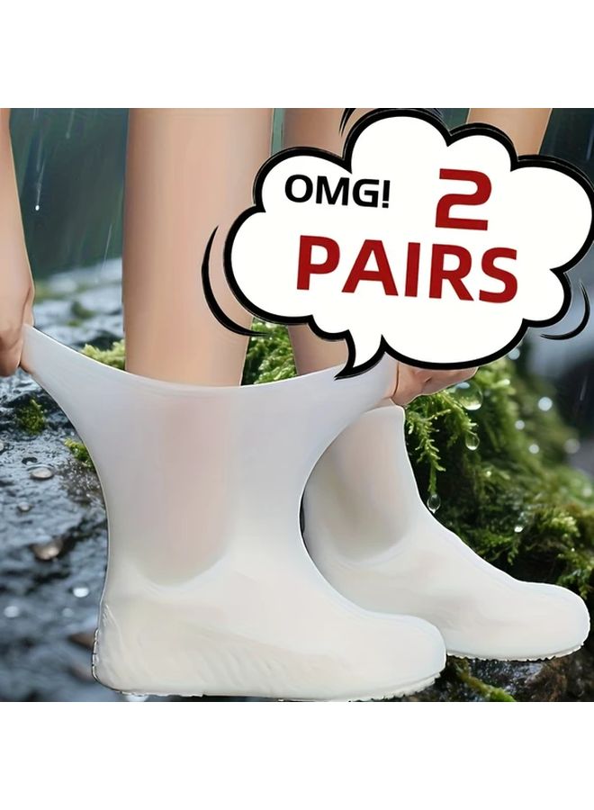 Large White Waterproof Anti Slip Shoe Covers All Weather Foot Protection For Work - Image 1