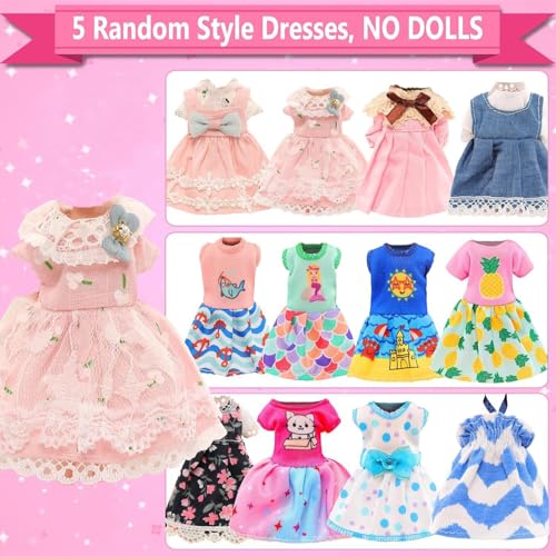 ENOCHT 20 Pcs 53 Inch Doll Clothes Accessories Include 5 Dresses 3 Outfits Tops and Pants 3 Swimsuits with 2 Shoes 1 Backpack 1 Laptop 1 Pad 1 Glasses 1 Drink 1 Hat for 53 6 Inch Dolls - Image 5