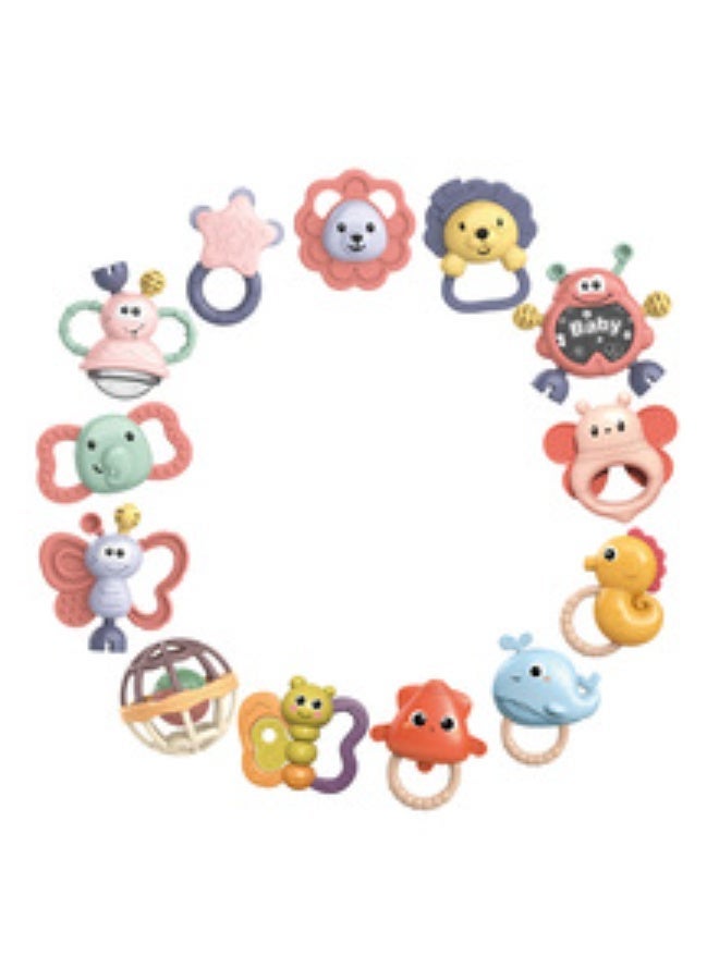 DOOKOO 10pcs Baby Rattle Toy, Infant Teething Toys, Grab and Spin Rattles Sensory Toy Set, Food Grade Silicone Material, Baby Toys Gift for Babies 0-12-24 Months Boys Girls, Early Educational Toy Set. - Image 3