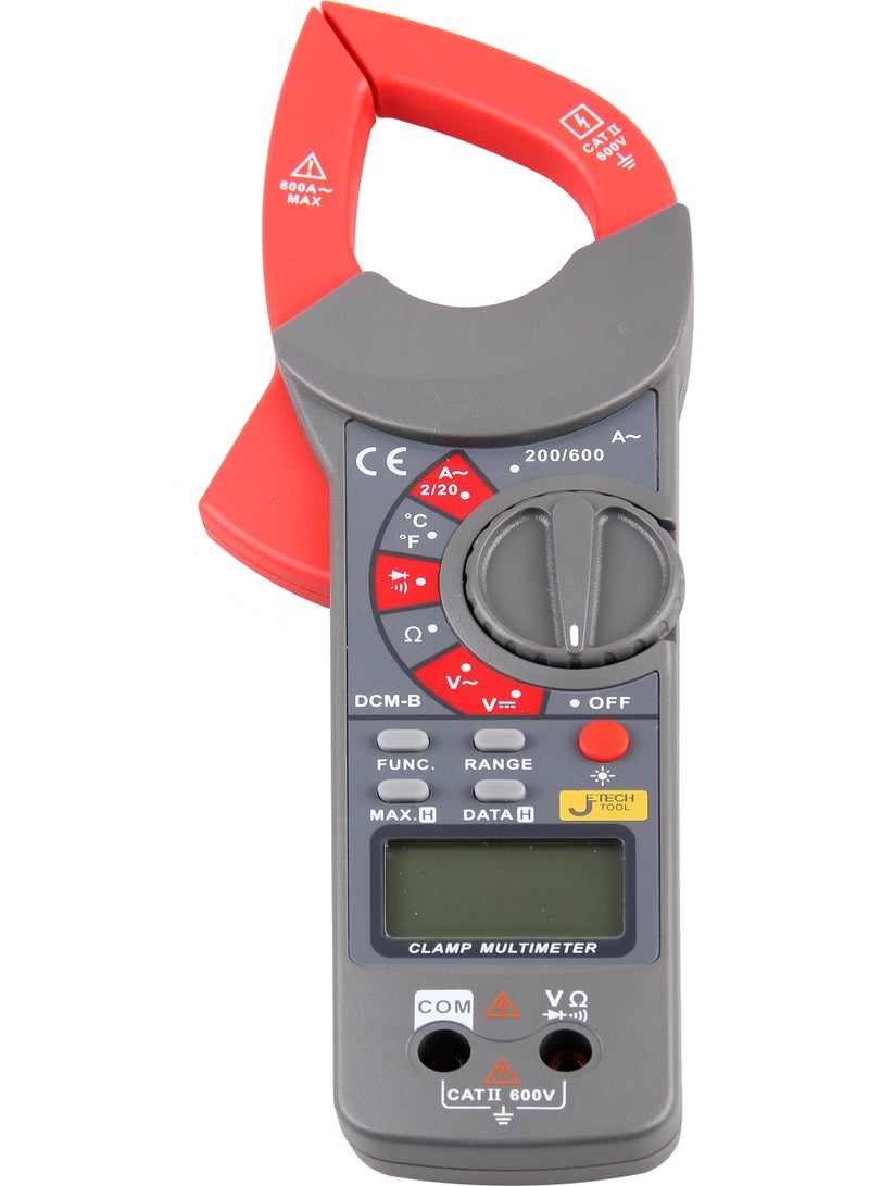 jetechtool Jetech Digital Clamp Meter Multimeter, AC/DC Voltage & AC Current Measurement, Resistance Diode Continuity Test, Overload Protection 79mm x 230mm - DCM-B - Image 1