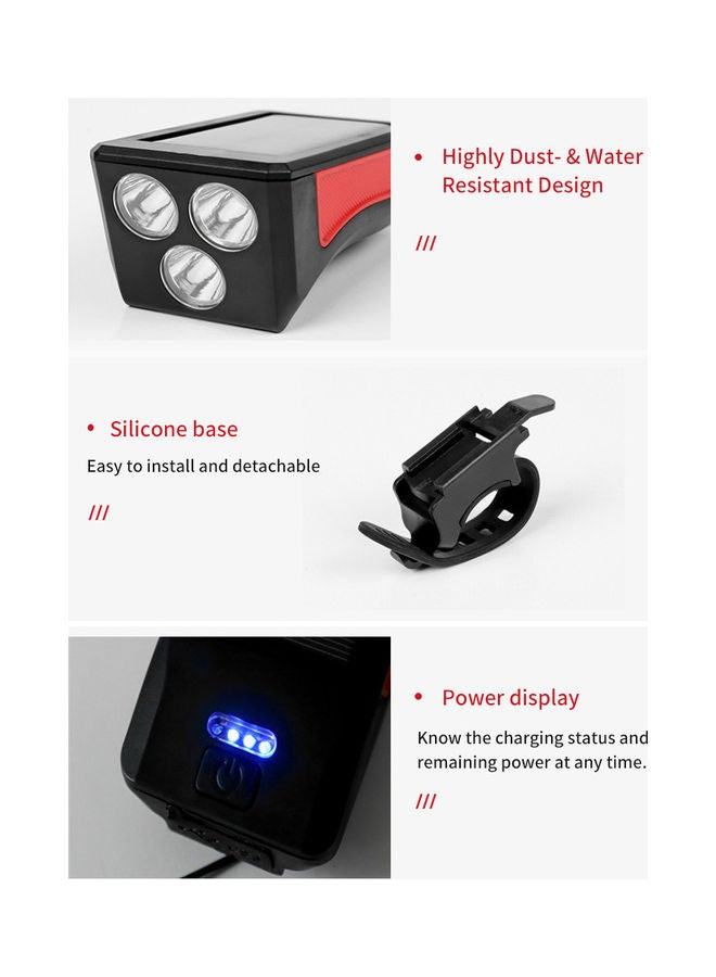 NIBEMINENT Solar USB Rechargeable Tail Light With Integrated Horn - Image 2